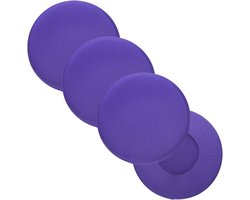 Set van 4 paars elastische stoelhoezen - wasbaar voor ronde krukken