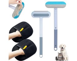 Set Van 4 - Pet Silent Hair Removal Gloves - Borstel voor Het Verwijderen Van Haren Van Huisdieren - Pet Grooming Glove - Hair Removal Gloves - Zachte Deshedding Borstel - Herbruikbare - Voor Huisdieren en Meubels - Lang/Kort Haar
