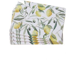 Set van 4 placemats mdf met een motief van citroenen