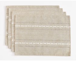 Set van 4 placemats - Wasbare placemats - 30 x 45 cm - Machinewasbare grijze stof - Geschikt voor eettafels, keukens en restaurants