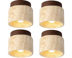Set van 4 Plafondlamp Modern Creativiteit Plafondlamp Wabi-Stijl voor Woonkamer Keuken Slaapkamer Walnotenhout