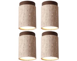 Set van 4 Plafondlamp Slaapkamer Wabi-Stijl Plafonniere Modern voor Woonkamer Keuken Hal Walnotenhout