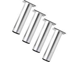 Set van 4 Ronde Aluminium Meubel Poten - Verstelbaar voor Bank, Tafel en Kast