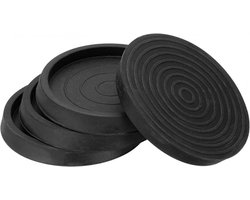 Set van 4 ronde antislip rubberen meubelpootbeschermers, Geschikt voor bedden, banken en meubelpoten (zwart).