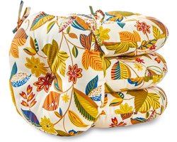 Set van 4 Ronde Bistro Zitkussens voor Binnen en Buiten - 4-delige Tuinstoelkussens