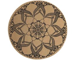 Set van 4 Ronde Geweven Tafelonderzetters 38 cm - Vintage, Wasbaar en Warmtebestendig voor Bruiloft, Feest en Keuken Decoratie
