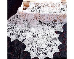 Set van 4 ronde kanten onderzetters voor eettafel en keuken, handgemaakt, decoratief - 40 cm