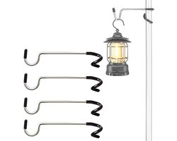 Set van 4 S-vormige Haken voor Campinglantaarns en Tuinaccessoires - RVS