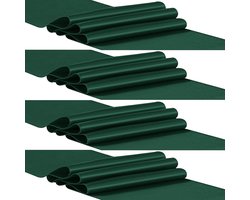 Set van 4 satijnen tafellopers, 30x274cm lang, glanzend zijdezachte stof, herbruikbare en wasbare tafelloper voor bruiloften, banketten en feestdecoraties, donkergroen