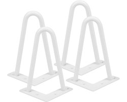 Set van 4 Scandinavische Meubelpoten - Wit Staal - 20 cm Hoog