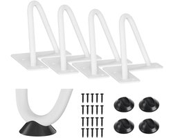 Set van 4 Scandinavische Meubelpoten - Wit Staal - 20 cm Hoog