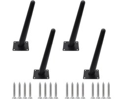 Set van 4 Schuine Meubelpoten Zwart Metaal 20 cm voor Bank en Kast