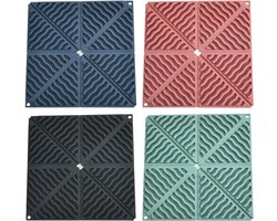 Set van 4 siliconen opvouwbare matten voor hete potten, borden en kopjes