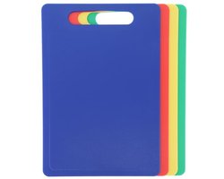 Set van 4 snijplanken, antislip en vaatwasbestendig, met handgreep en kleurcodering