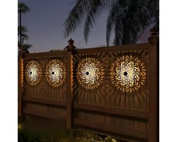Set van 4 solar omheining lampen - gevoed door metalen zonne energie - outdoor balkon stap wandverlichting - waterdichte omheining lampen - tuin palen - familie terras achtertuin - gazon decoratie-Belle's product-Belle's product
