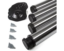 Set van 4 SOTECH Model G Tafelpoot Ø 60 mm Hoogte 710 mm Chroom gepolijst