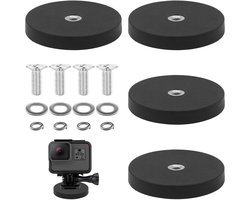 Set van 4 Sterke Magnetische Schroefmagneten met Diameter 22 mm, Neodymium Magneten voor Bevestiging van Lampen en Auto-accessoires, Rubber Antislip Magnetische Basis