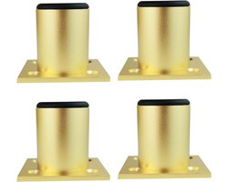 Set van 4 Stevige Meubelpoten in Aluminiumlegering - Gouden Afwerking - Geschikt voor Bank, Kast en Tafel