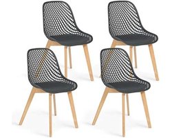 Set van 4 stoelen Mandy Grijs voor Eetkamer