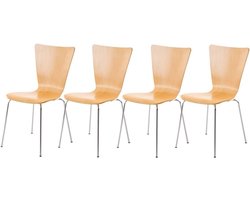 Set van 4 Stoelen - Stapelstoelen Conferentiestoelen - Wachtkamer Inrichting - Stapelbaar Ergonomisch Ontwerp - 45 cm Zithoogte - Natura