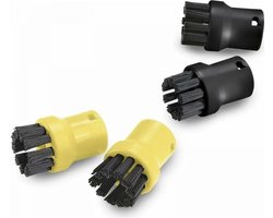 Set van 4 stoomreinigingsborstels, stoomreinigingsaccessoires, ronde borstelset, Geschikt voor Kärcher SC1 SC2 CTK10 SC3 SC4 SC5 SC7