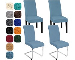 Set van 4 stretch stoelhoezen voor schommelstoelen - Afneembaar en wasbaar - Geschikt voor keuken, restaurant, hotel, banket en bruiloft - Grijsblauw (4 stuks)