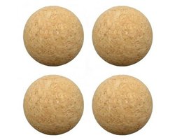 set van 4 Tafelvoetbal Balletjes Kurk 36mm - Multi-pack Tafel Voetbal ballen - Kurken Ballen - Bruin