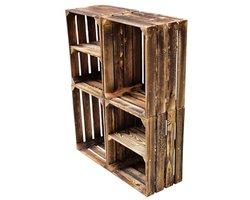 Set van 4 unieke houten kisten voor decoratie en opbergruimte
