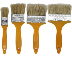 Set van 4 Verfkwasten voor Meubels en Muren - Ideaal voor Hout, Schutting en Precisiewerk (4 Maten)