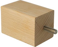 Set van 4 Vierkante Meubelpoten - Massief Beukenhout - Vervangende Poten voor Bank, Bed of Tafel - Inclusief Montagebevestiging