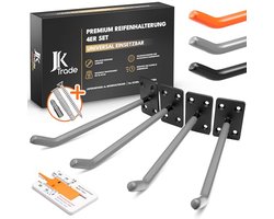 Set van 4 wandhouders voor autovelgen met schroeven en pluggen - Sterke en duurzame wandmontage voor auto- en tuinaccessoires