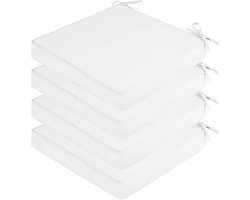 Set van 4 Waterdichte Vierkante Zitkussens met Traagschuim voor Buitenstoelen 55x55 cm