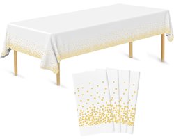Set van 4 Wegwerp Tafelkleedjes, 137 x 274 cm, Plastic Tafelbedekking voor Feestjes, Bruiloften en Barbecues, Ideaal voor Tuin en Picknick