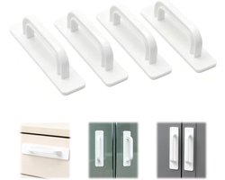 Set van 4 Zelfklevende Handgrepen 10 x 2,5 cm voor Keukenkasten, Balkon Deuren en Meubels - Eenvoudige Montage zonder Boren, Ideaal voor Verbetering van Interieur en Exterieur