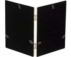 Set van 4 Zilveren Fotolijsten 10x15 cm Dubbele Weergave met Fluwelen Achterkant