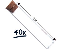 Set van 40 Glazen Reageerbuisjes met Kurk - 12 cm x 2,5 cm - proefbuisjes glas - Perfect voor Decoratie en DIY