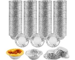 Set van 400 stuks aluminium pasteis de Nata tartelette vormpjes - 7 x 25 x 4 cm