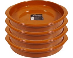 Set van 4x stuks grote tapas ovenschalen/serveerschalen Alicante met handvatten 34 cm - Tapas serveerschalen/borden/ovenschalen