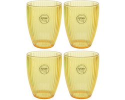 Set van 4x stuks kunststof bekers goud/geel 200 ml