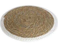 Set van 4x stuks pannen onderzetter van zeegras rond 34 x 34 cm - Kookpannen/bakpannen op tafel zetten