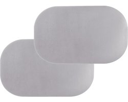 Set van 4x stuks rechthoekige placemats Nina grijs - PVC - 44 x 28 cm - Onderleggers