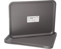 Set van 5 Grijze Kunststof Dienbladen 37 x 29 cm - Vaatwasmachinebestendig