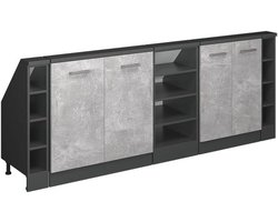 Set van 5 Kasten voor Schuine Muren en Zolder | Opbergkast Beton/Antraciet