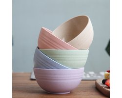 Set van 5 onbreekbare plastic ontbijtkommen, 770 ml (26 oz), BPA-vrij, geschikt voor magnetron en vaatwasser, lichtgewicht ontbijtkommen-Mueslikommen Set 4-delig - Tarwestro Ontbijtkommen 12x12x6cm
