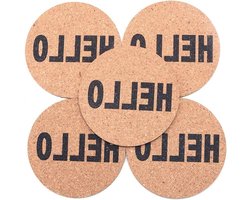 Set van 5 ronde kurken onderzetters van 10 cm - Voorkom waterschade, hittebestendig en meubelbescherming