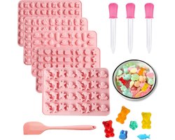 Set van 5 Rubber Beren Mallen voor Hondenkoekjes, Silicone Bakvormen voor Snoep, Chocolade en IJsblokjes