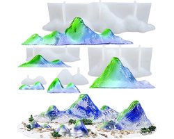 Set van 5 Siliconen Mallen voor Epoxy Rockery Decoratie - DIY Tuinaccessoires en Tafeldecoratie met Kristal Effect