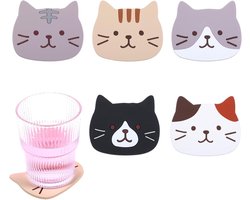Set van 5 Siliconen Onderzetters voor Katten - Antislip, Warmtebestendig en Ideaal voor Tafel, Bureau en Keuken