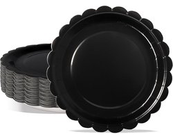 Set van 50 Stevige Papieren Borden - 18 cm - Zwart Geroosterd - Geschikt voor Feestjes en Barbecues