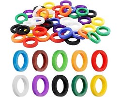 Set van 50 stuks sleutelafdekkingen - 10 kleuren - kunststof etiketten - codering sleutelkappen - gekleurde set sleutelafdekkingen .